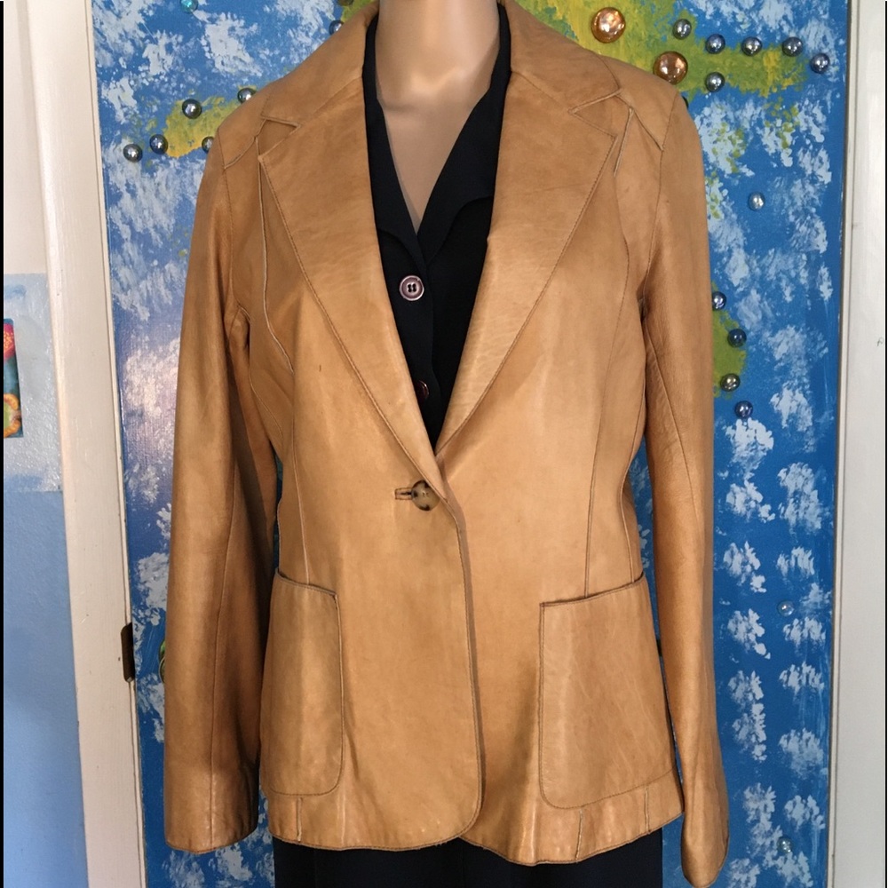 Andrew Marc Leather Blazer Jacket Size M